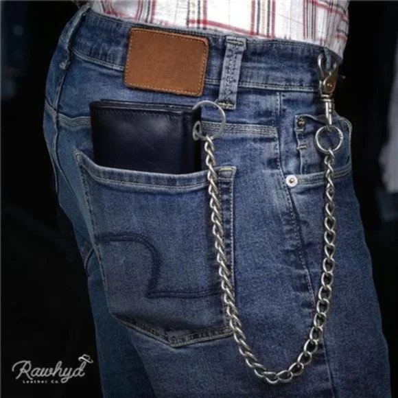 Wallets for Men with Chain - Black - Picture 3 of 7